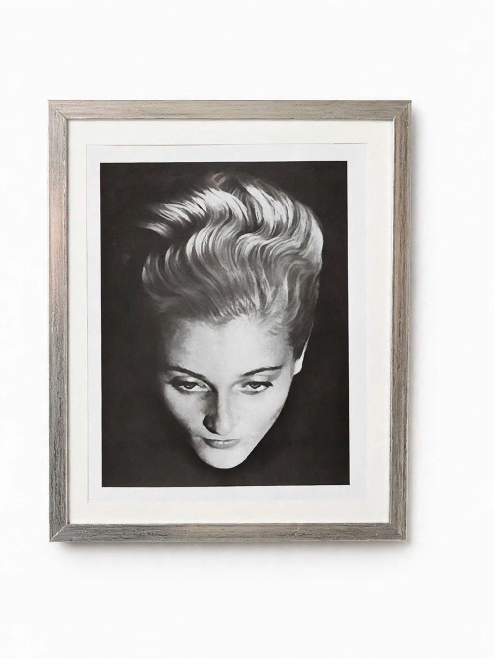 Monochrome Blonde Portrait Art Print - Minimal Wall Art